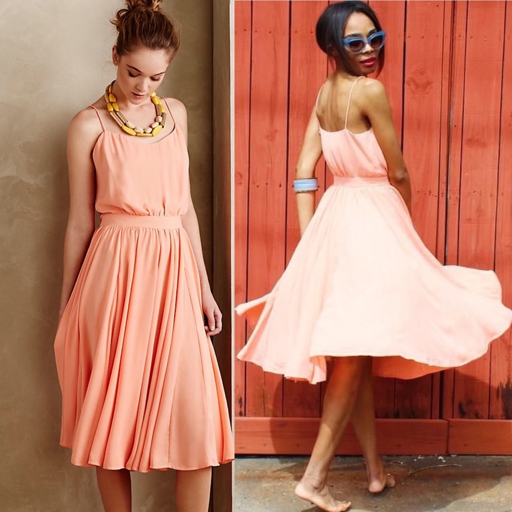 Anthropologie Peach Dress